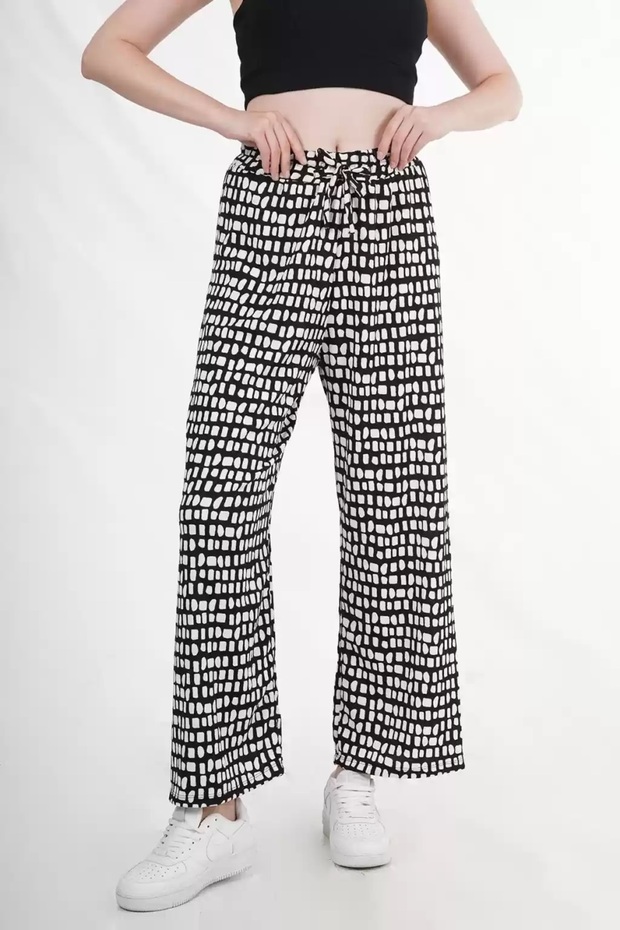 بنطال مكشكش بخصر مطاطي منقوش - 2