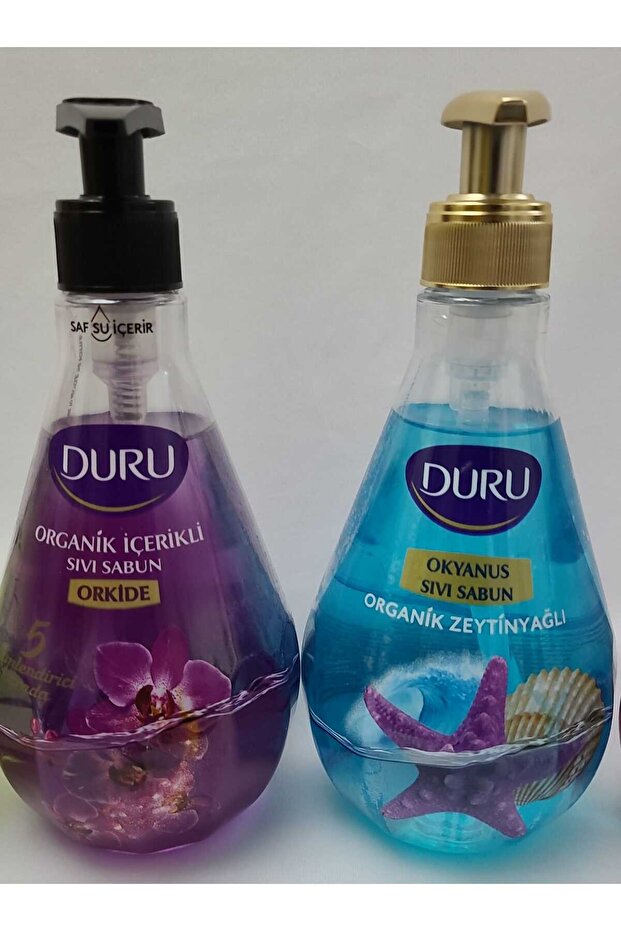 Organic Olive Oil Liquid Soap Set of 2 / Orchid 500 ml + Ocean 500 ml