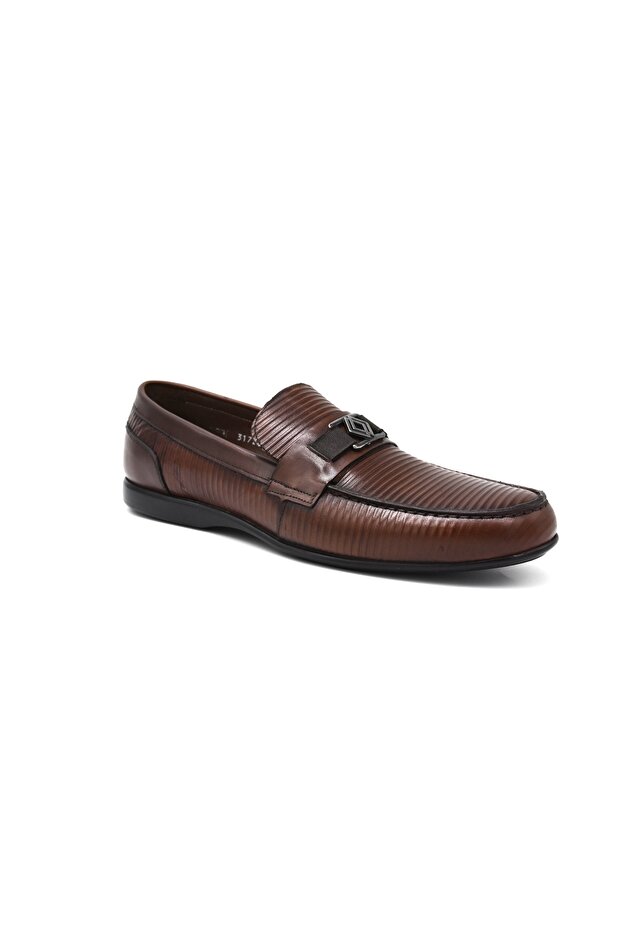 3172 Inside and Outside Genuine Leather Rubber Non-Slip Sole Casual Men's Shoes Taba