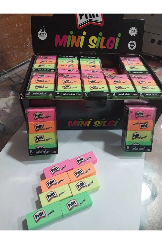 PİRİT MİNİ SİLGİ 8Lİ KARIŞIK RENK - 2