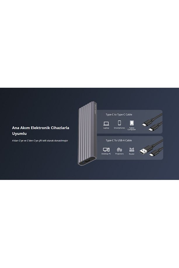 Enclosure, Mdc1, 1tb, M.2 Nvme, Usb 3.2 Ve Type-c, 10gbps, Alüminyum Taşınabilir Harici Ssd - 8