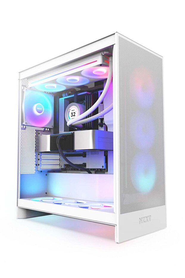 لوحة مفاتيح H7 Flow RGB MidTower ATX باللون الأبيض