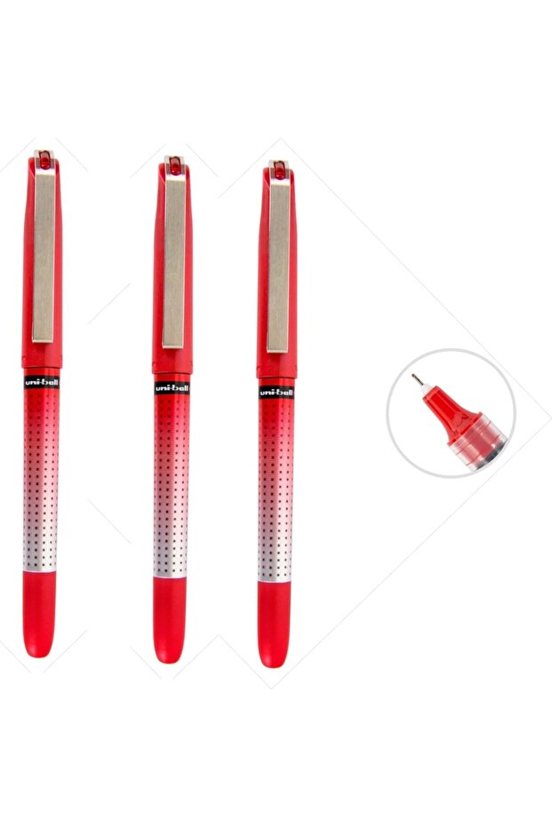 UNIBALL EYE NEEDLE (0.5) قلم ذو رأس إبرة ثلاثي باللون الأحمر
