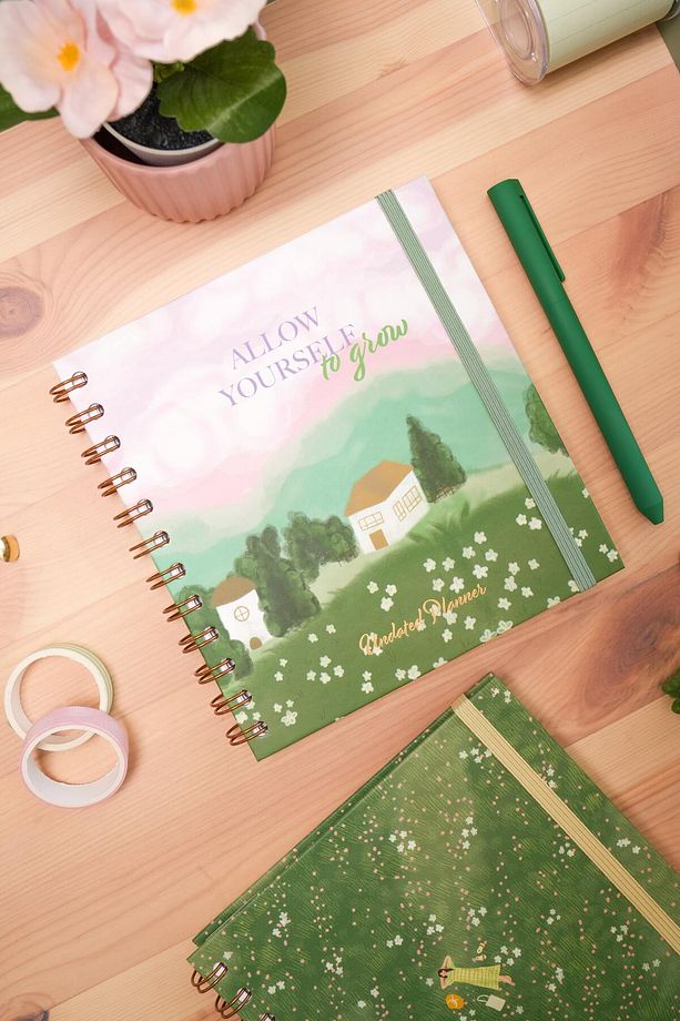 15x15 cm Kare 2'li Set Spiralli Süresiz Planlayıcı Ajanda ve Defter - 3