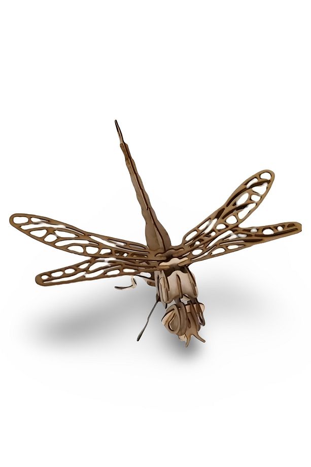 28 Parça Ahşap Yusufçuk Maketi - Ahşap Yusufçuk Figürü - 3D Dragonfly Ahşap Figür - 3