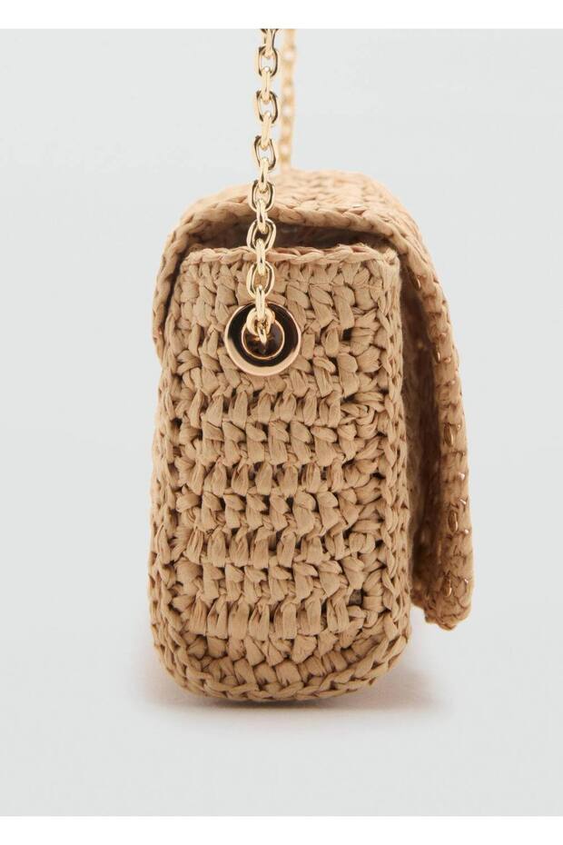 Doğal lif mini omuz çantası - 5