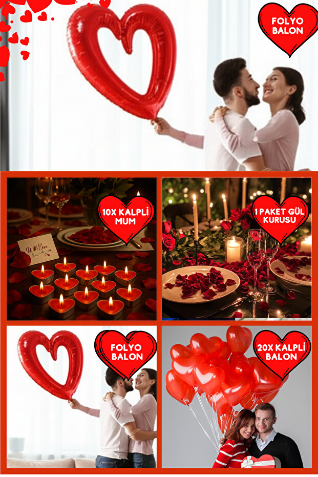 Red Heart Balloon Romantic Set Anniversary Valentine's Day Marriage Proposal Supplies and Ornaments