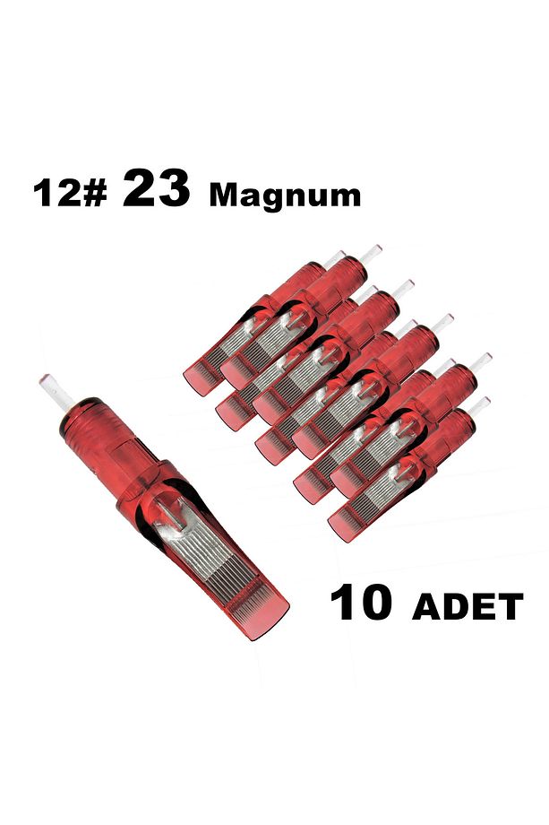 10 ADET – 23 Magnum KARTUŞ DÖVME Dolum Gölge İĞNESİ / #12 kodlu magnum Cartrige Tattoo dövme iğnesi - 1