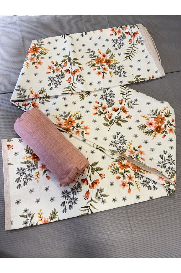 Gelincik Desenli Çarşafı Lastikli Tek Kişilik Pike Takımı - 1