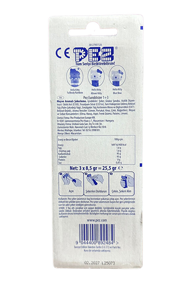 HELLO KİTTY BLUE BOW 3 PEZ ŞEKER + 1 FİGÜR - 3