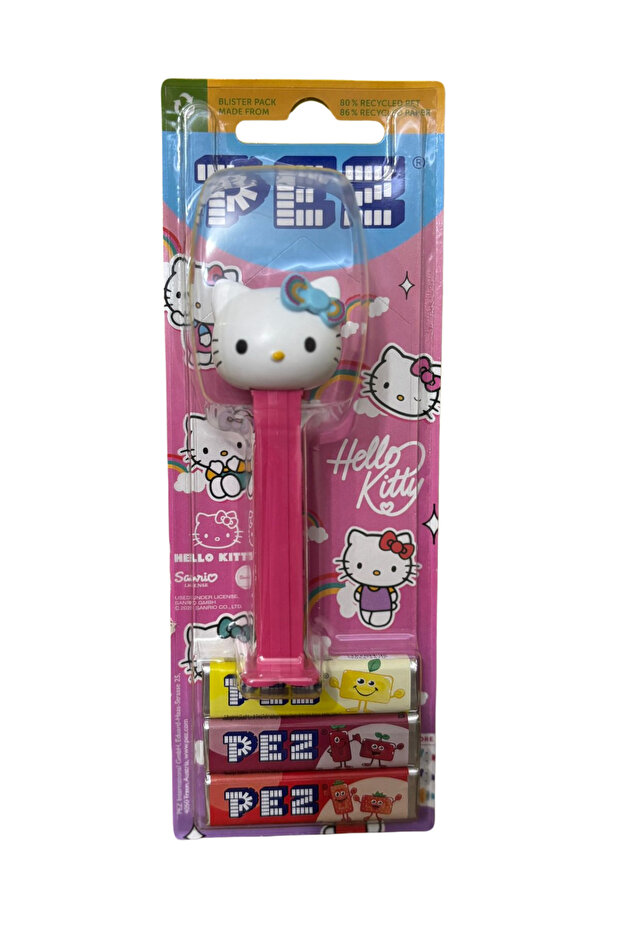 HELLO KİTTY BLUE BOW 3 PEZ ŞEKER + 1 FİGÜR - 1