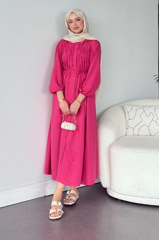 Semiz Gipeli Elbise Pembe - 3