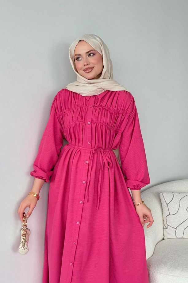 Semiz Gipeli Elbise Pembe - 2