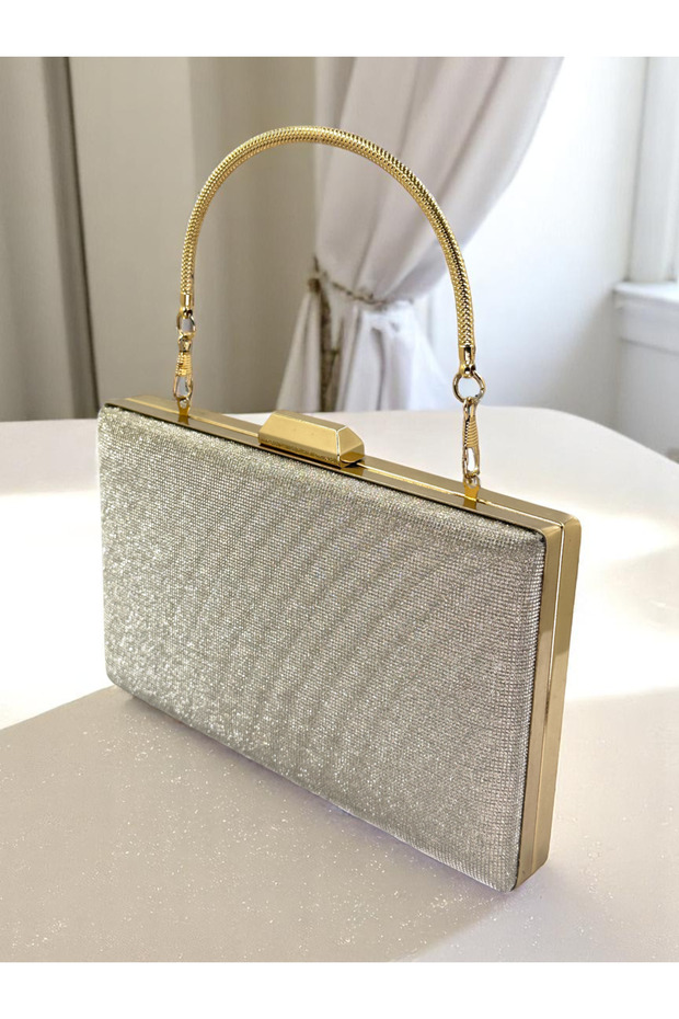 Dot Pattern Gold Gold Gold Color Women's Evening Dress Bag Wedding Engagement Graduation