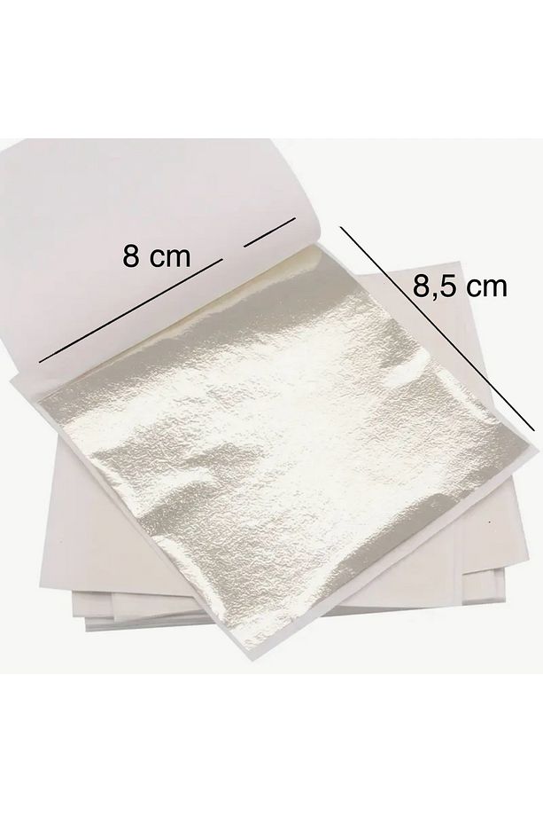 Antik Gümüş Yaprak Varak (10 adet) Epoksi Reçine (8x8,5cm) - 1