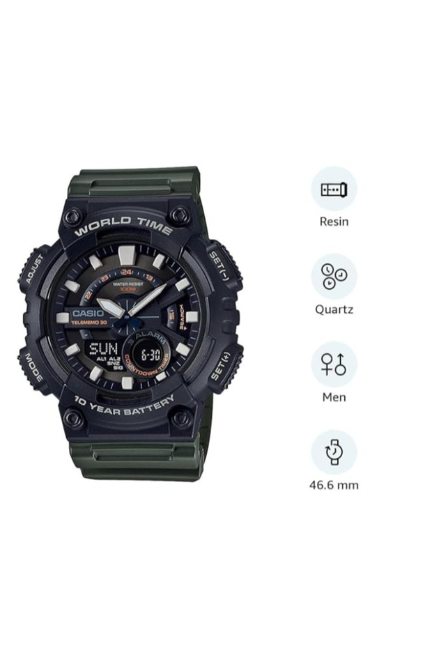 CASIO Men's Analog Black Dial Watch - AEQ-110W-3A - 3