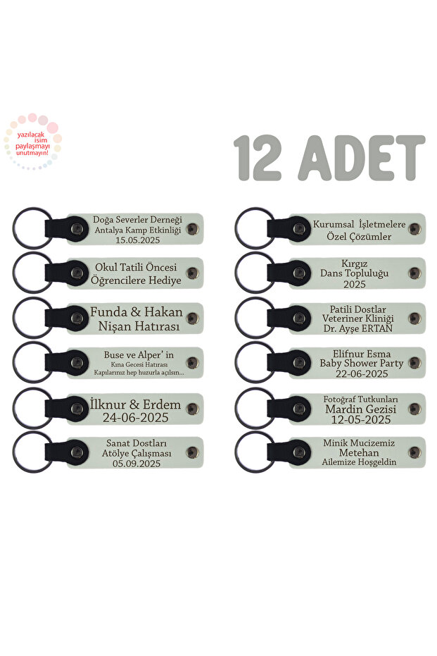 Gift for Little Ones, White, Special Message from the Classroom Teacher Souvenir Keychain Set of 12