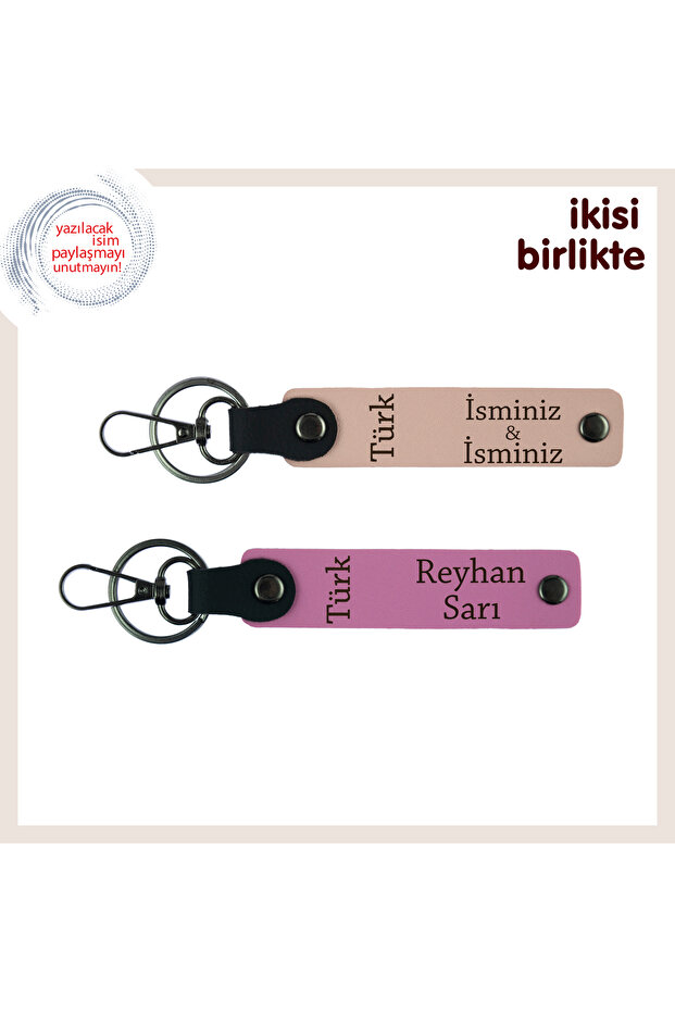 Team, Puppy Mouth-Pink, Name Addable Gift – Personal Keychain with Turkish Text Motif