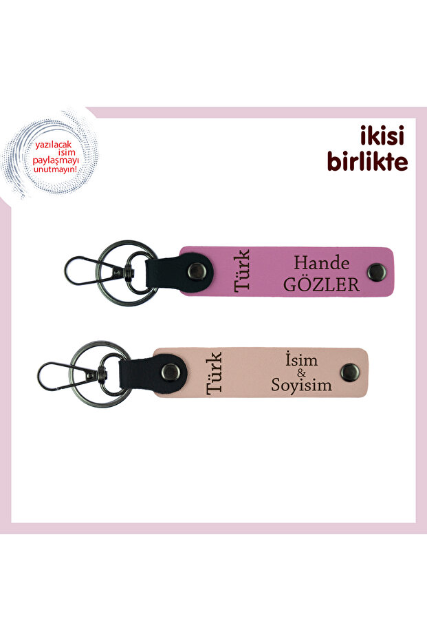 Team, Pink-Puppy Mouth, Symbol of Love and Loyalty – Special Turkish Text Patterned Keychain