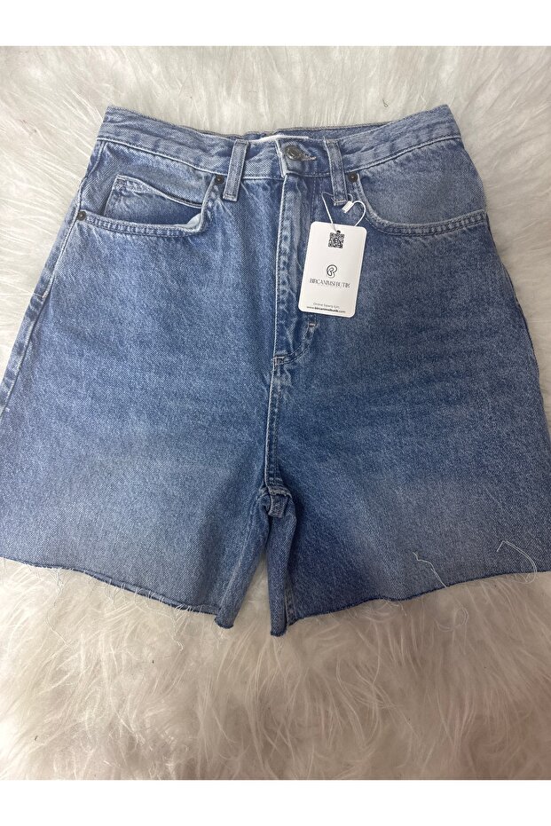 ORTA MAVİ KOT ŞORT - 1