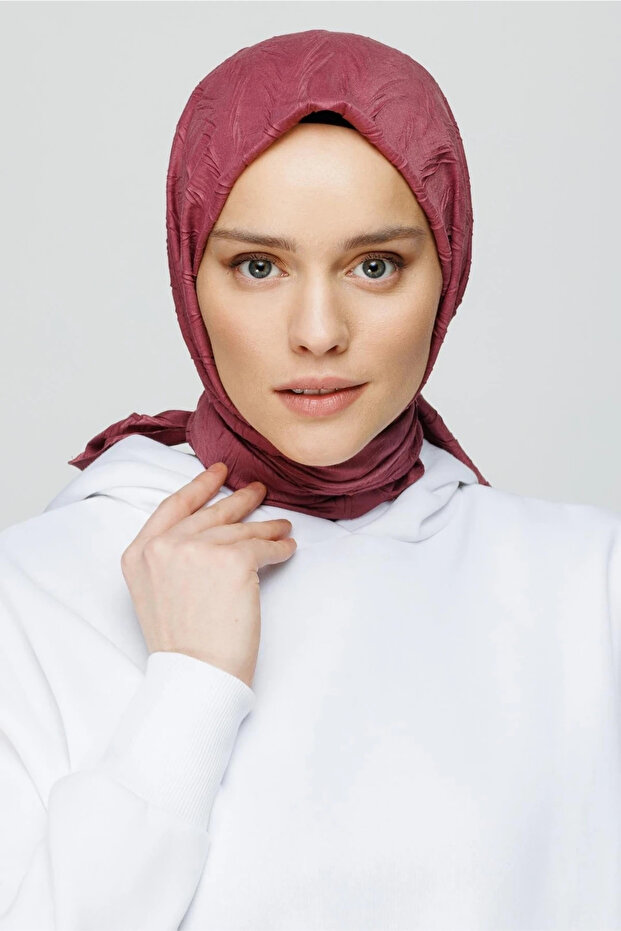 Piliseli Bambu Eşarp Gül Kurusu - 4