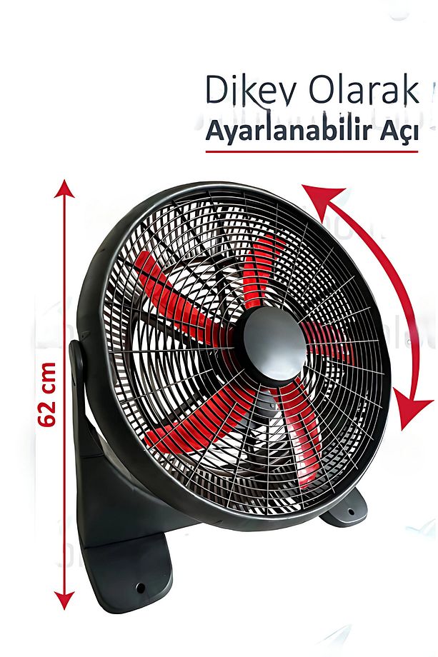 22 inç 55cm Metal Masa Altı & Duvar Tipi Vantilatör 3 Kademe 5 Kanat Sessiz İç Mekan Fan vantilatör - 5