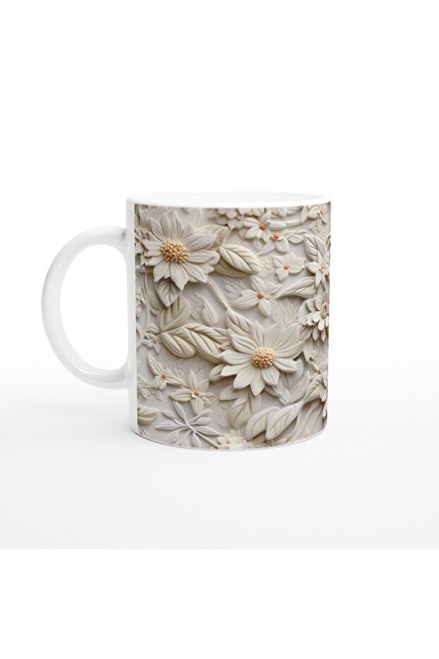 كوب منقوش بنقشة الربيع الكريمي - 1