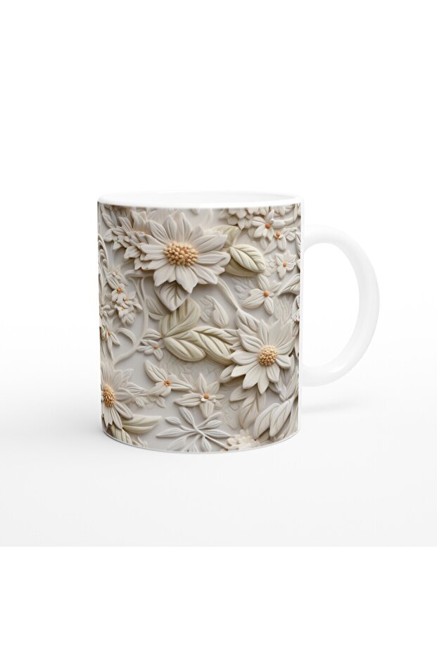 كوب منقوش بنقشة الربيع الكريمي - 3