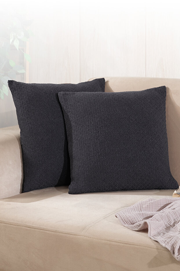 Bohemian 2-Piece Throw Pillow Case Decorative Pillow Case 45X45 Zippered Anthracite