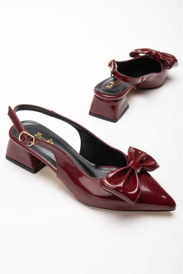 Pointed Toe Bow Detail Women's Heeled Shoes Zy-01
