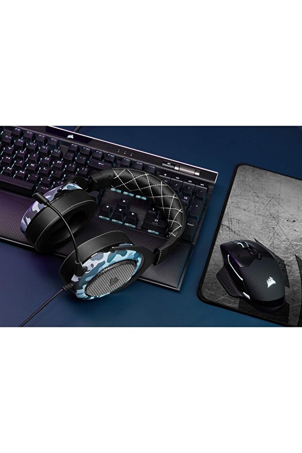 سماعة الألعاب HS60 HAPTIC السلكية فوق الأذن ستيريو (رمادي)