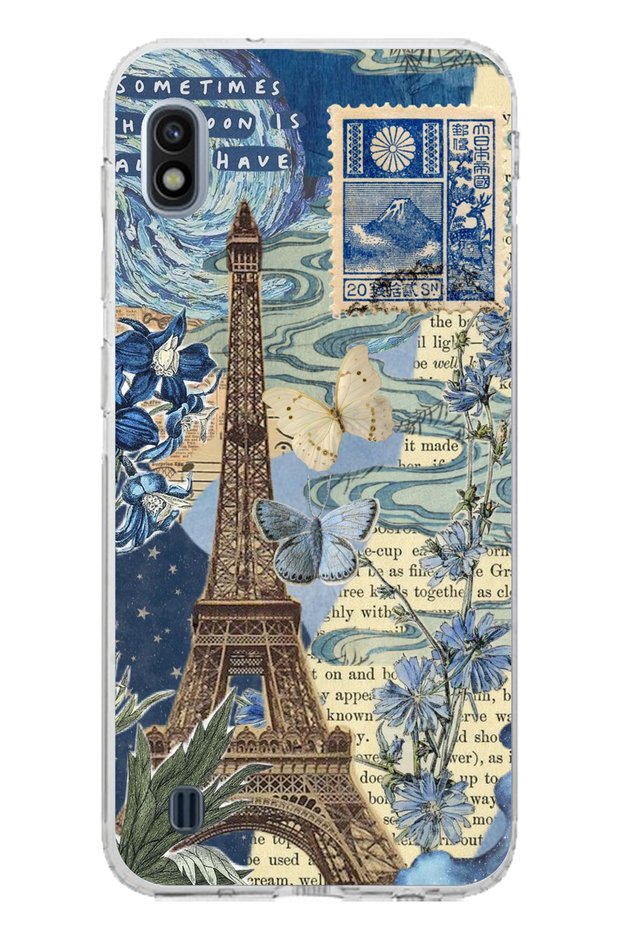 Samsung Galaxy A10 Compatible Paris and Eiffel Tower Transparent Silicone Case