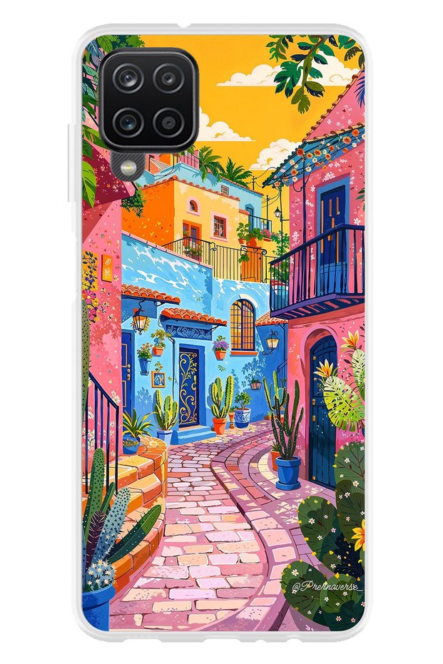Galaxy A22 - M22 - M32 Compatible Colorful Art Street Silicone Case