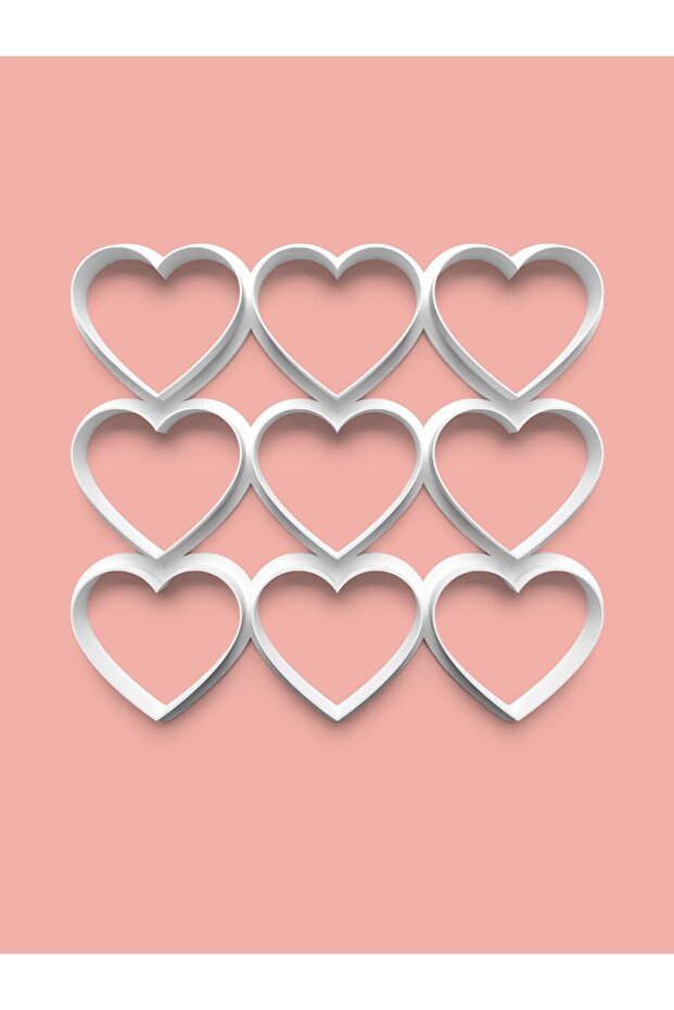 Multi Cutter Heart Cookie Mold and Sugar Dough Mold 6 cm