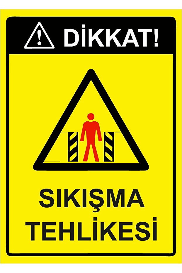 Attention! Danger of Entrapment Isg Warning Sign Pvc A5 15X21 cm