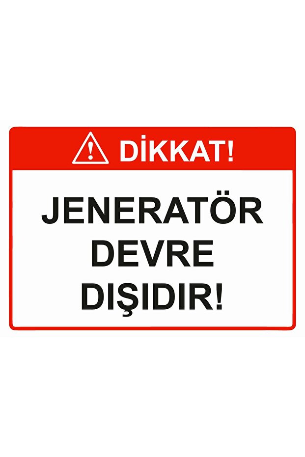 Attention! The Generator Is Out of Service! Isg Warning Sign Pvc A3 30X42 cm