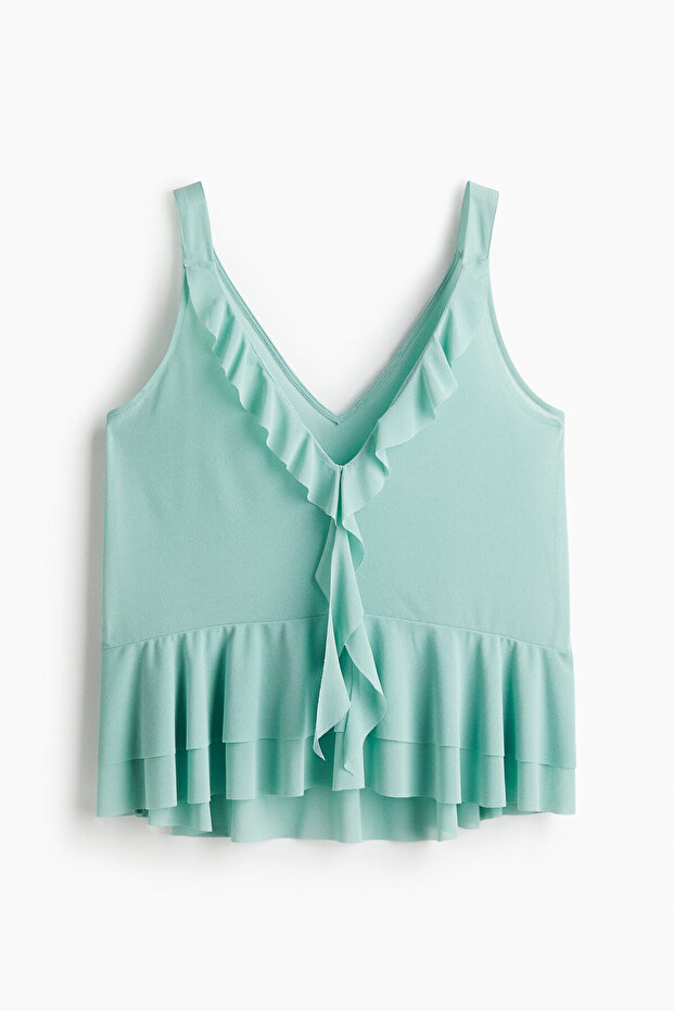 Farbalalı Kolsuz Üst - 4