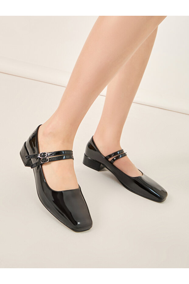 حذاء باليرينا ذو حزام مزدوج متين - 1