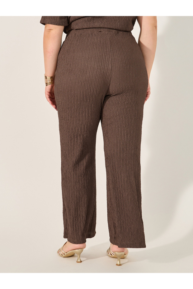 بنطلون سادة عادي بمقاس كبير - 4