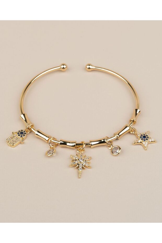 Celestia Adjustable North Star Charm Cuff Bracelet