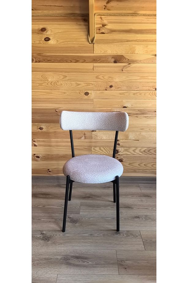 4 Kişilik Modern 90 cm Yuvarlak Masa ve 4 Teddy Sandalyeli Mutfak Takımı Balkon Takımı Salon Takımı - 5