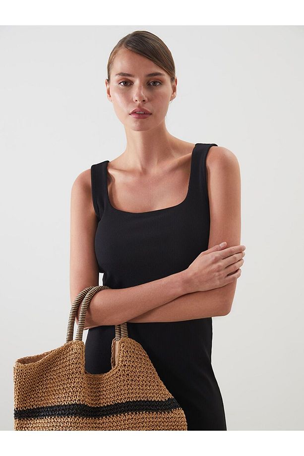LCW Vision Kare Yaka Bodycon Elbise - 2