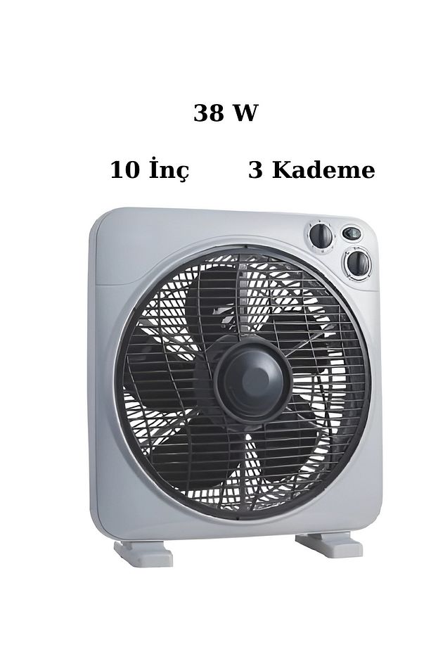 10 İnç Masa Üstü Ev Tipi Vantilatör 3 Kademeli 6 Kanat 38W Zaman Ayarlı Şık Yazlık Fan Vantilatör - 2