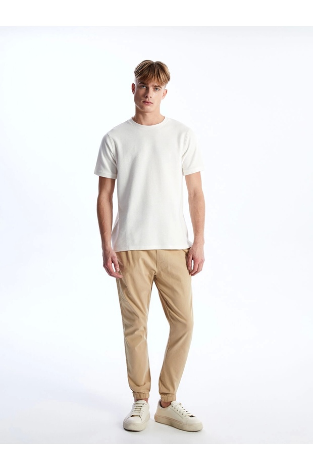 Xside Beige Slim Fit Gabardine Men's Jogger Pants