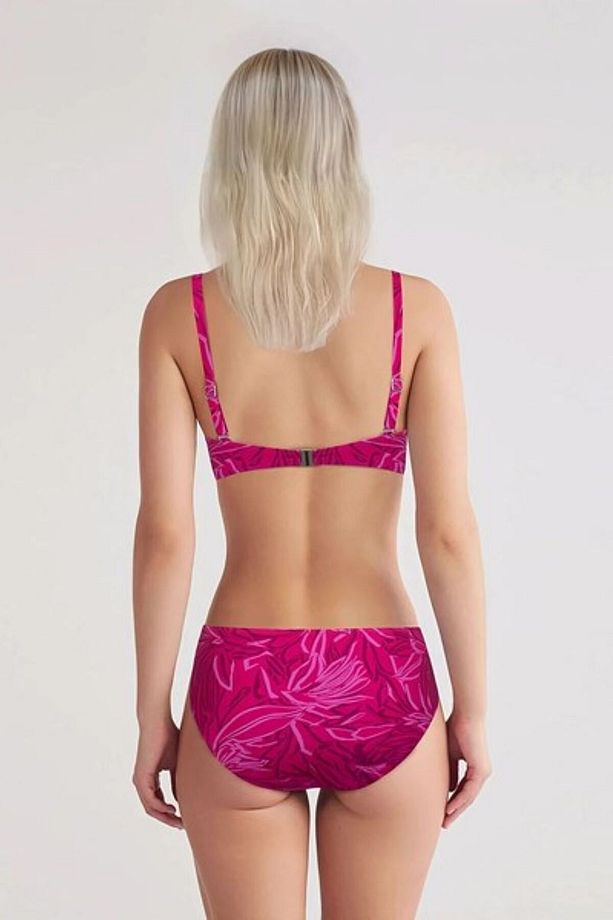 KALIN KEMARLI ÇIKARTILABİLİR SOFT KAPLI TELLİ RAPIDA PEMBE DESENLİ TOPARLAYICI BİKİNİ TAKIMI - 4