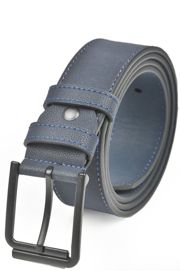 Men's Navy Blue 4 cm Wide Sports Nubuck Belt Faux Nubuck Leather Belt 2402639