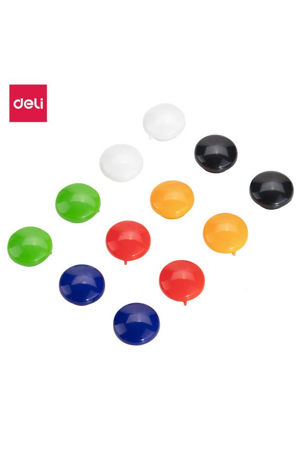 Deli E7824 Magnetic Button Ø20mm - 12pcs - ideal for organizing on whiteboards or refrigerators - 1