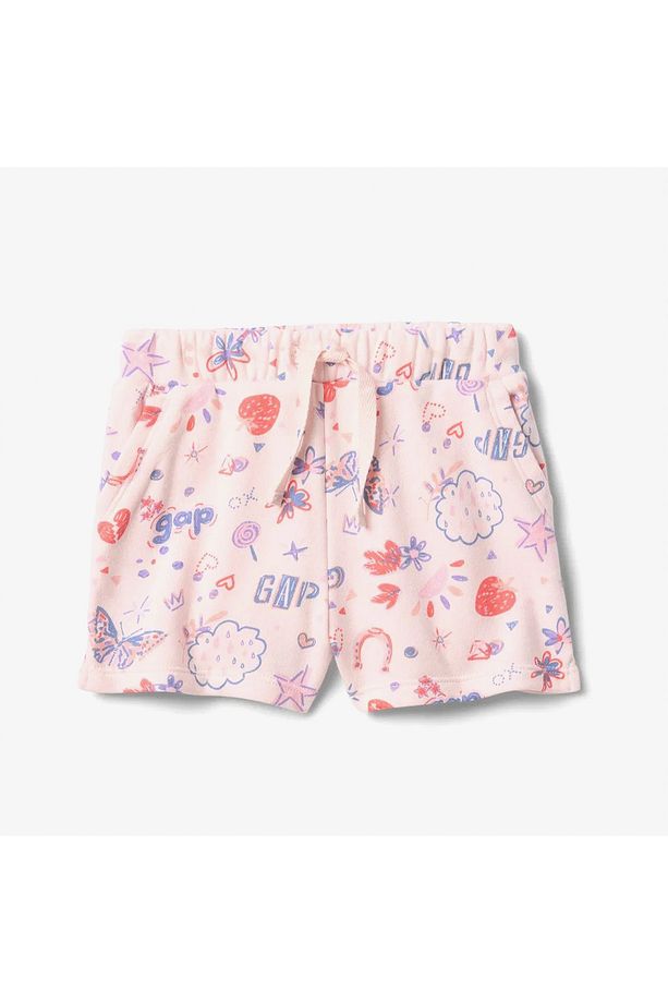 Logo Pull On Desenli Çocuk Pembe Şort - 1