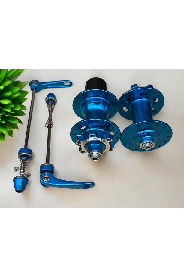 Forte Gt Xbyc 680 Bisiklet Hub Sesli Ön Arka Kaset Göbek Seti 32 Delik 6 Vida Qr Mandal Mavi - 2