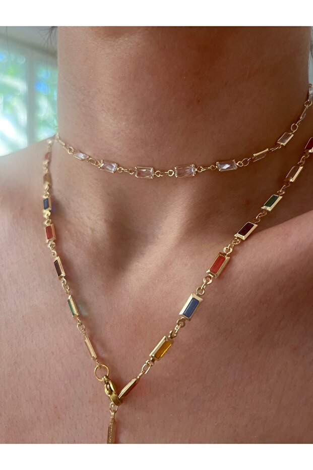 Stone Chain Choker Necklace